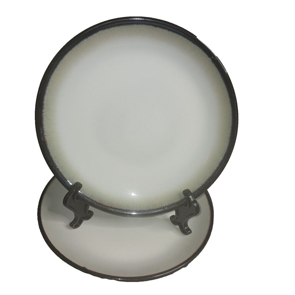 4 Sango Nova Black Salad Plates 8" Stoneware Replacements #2